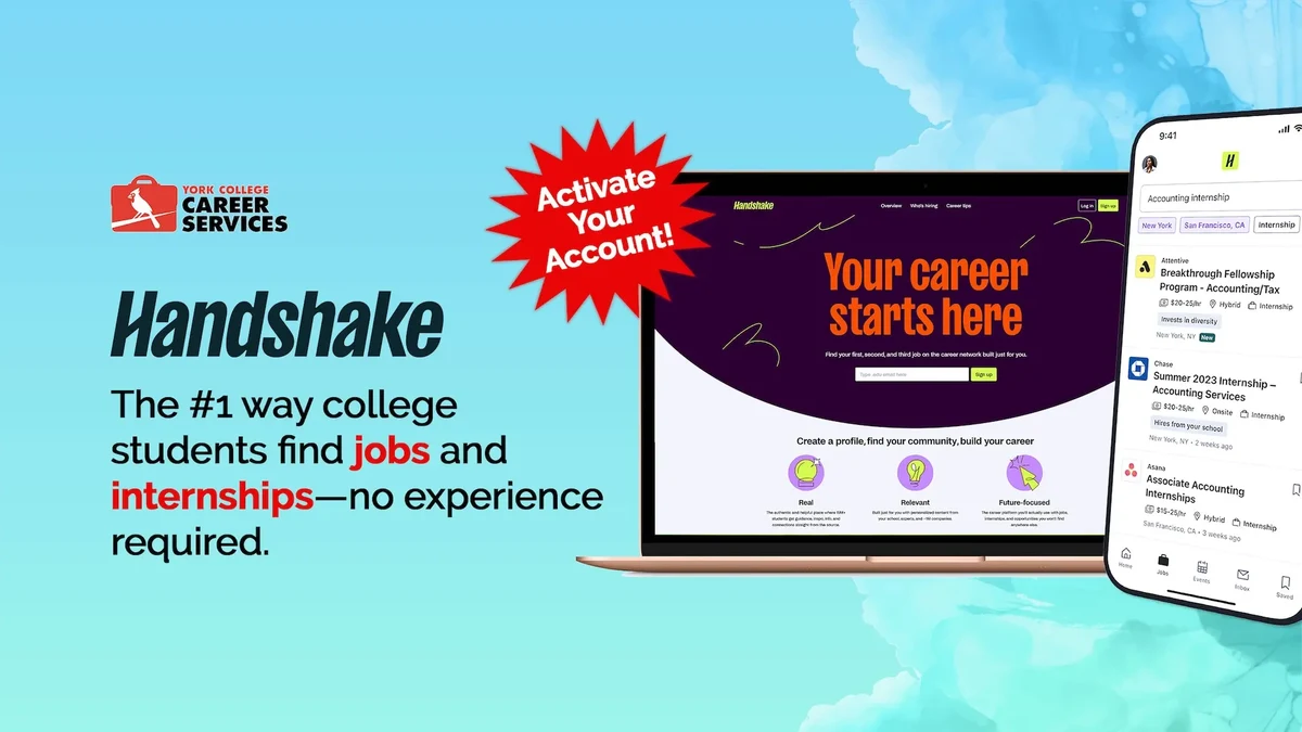 Handshake the #1 way college students find jobs and internships - no experience required
