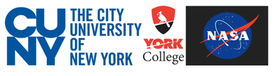The logos for CUNY York College and Nasa