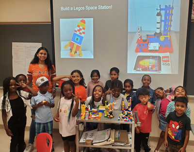 Students built space stations out of legos