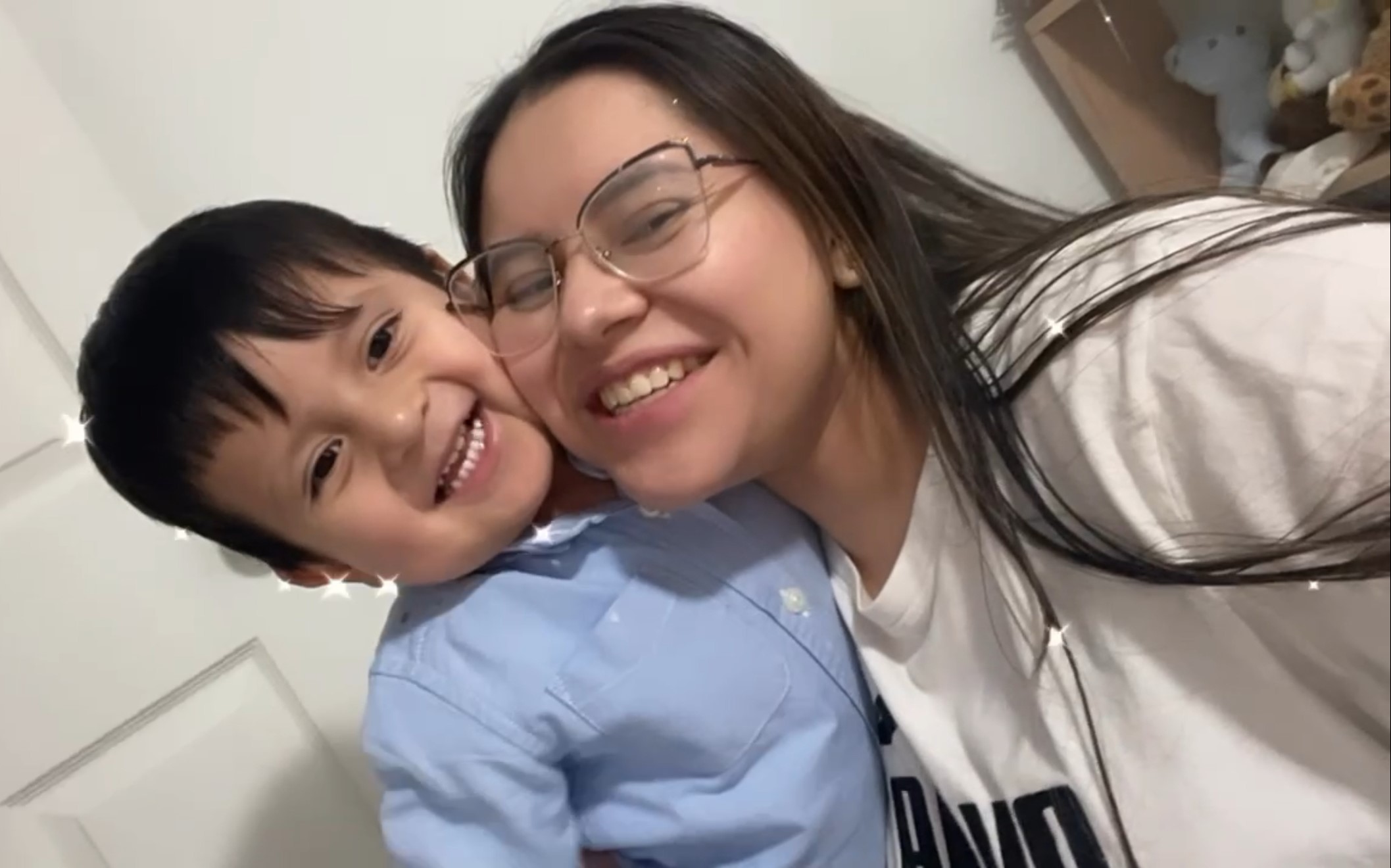 Student Parent with her son in the Nursery Classroom