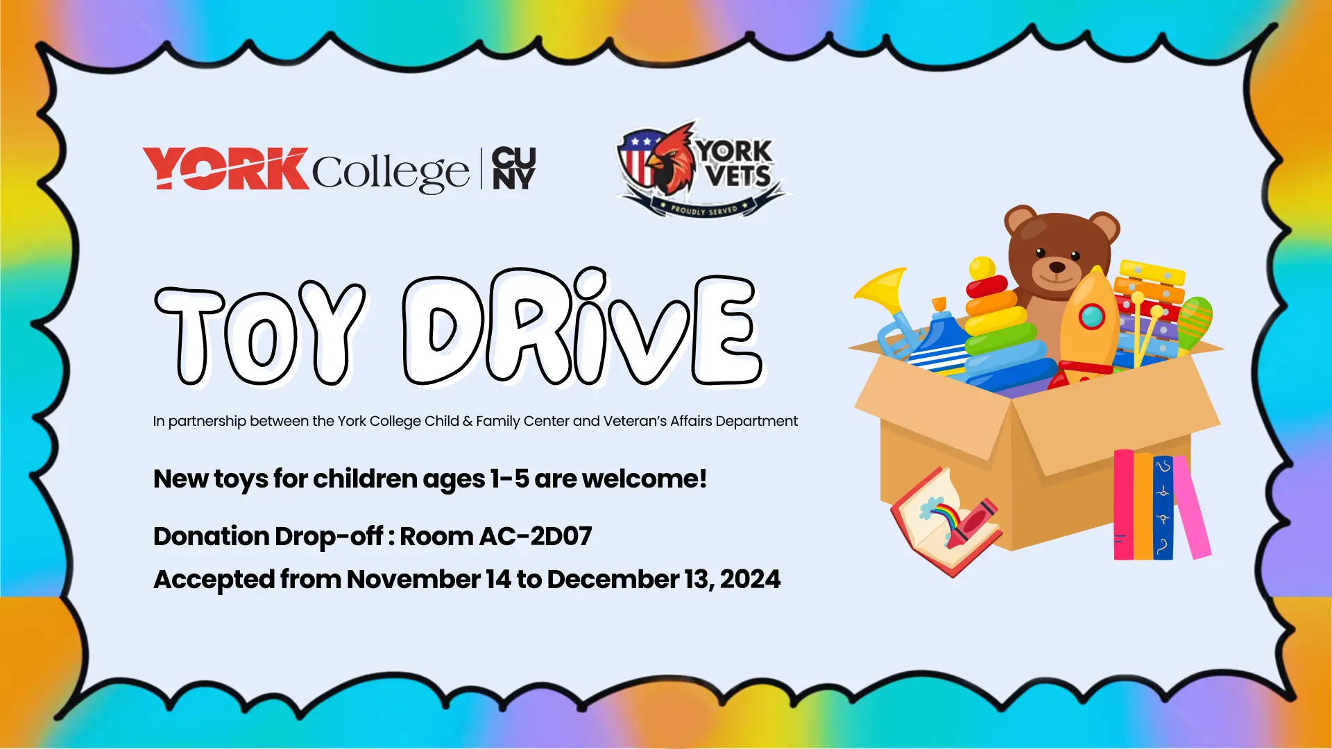 Toy Drive - York College Child and Family Center - York College