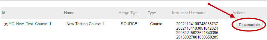 Disassociate courses