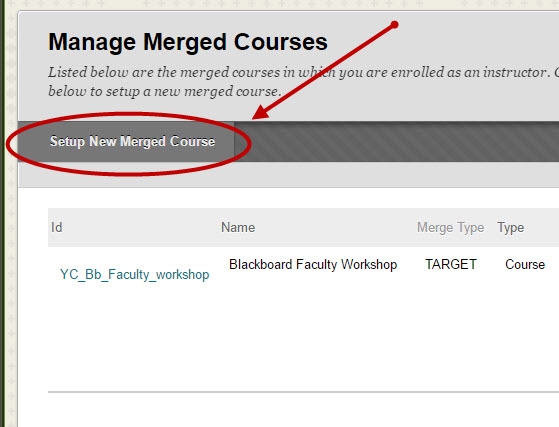 Click Setup new merged course