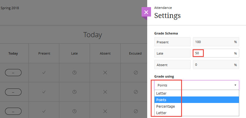 Attendance Settings