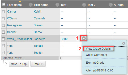 View Grade Details