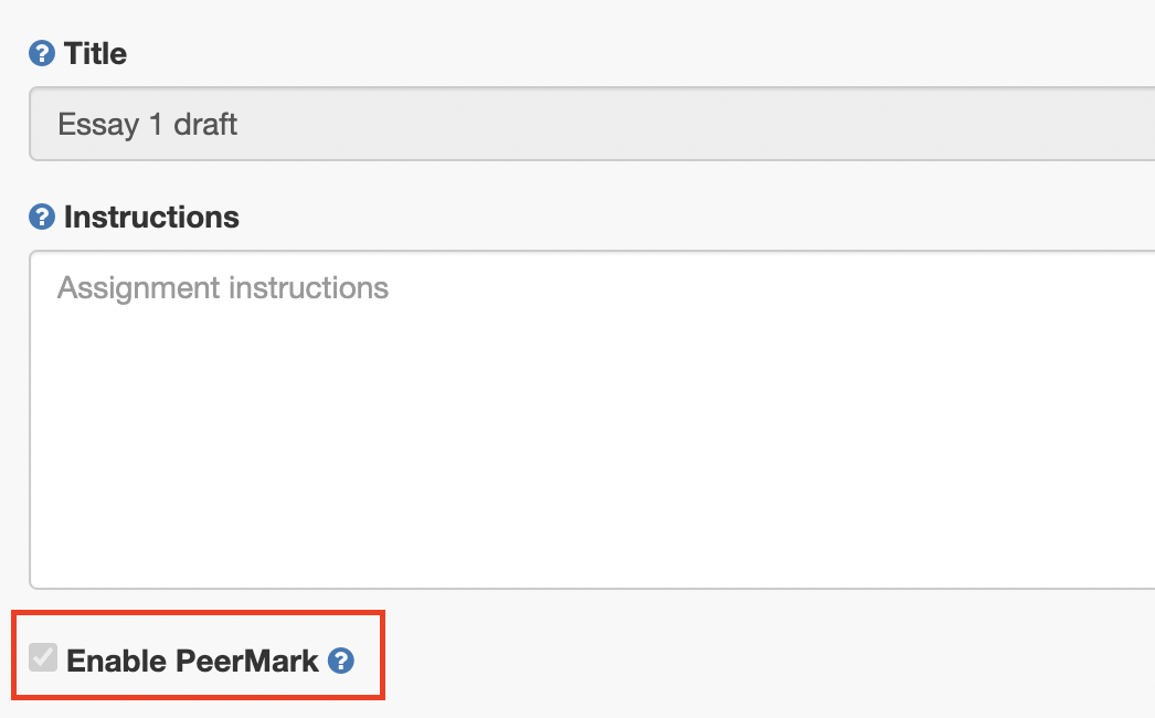 enable peer review for a Turnitin assignment