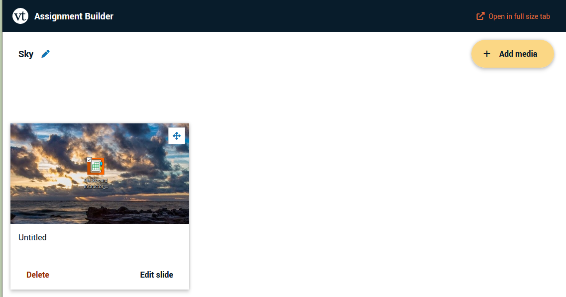 Add and Edit media in assignment builder