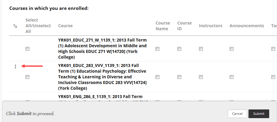 Drag and Drop Course Reordering