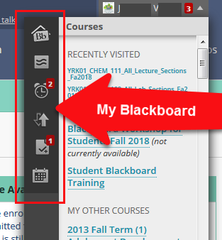 My Blackboard buttons