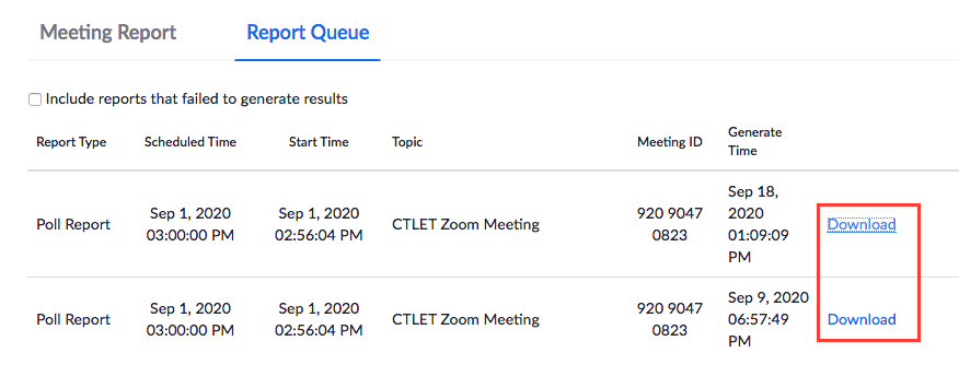 download Zoom polling results