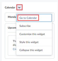 Click Calendar and then Go to calendar