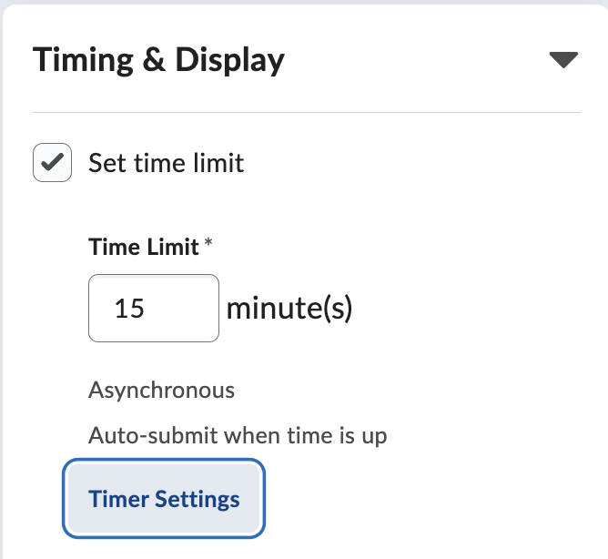 Set up timer for the exam