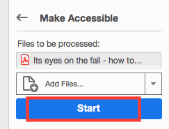 start to check accessibility