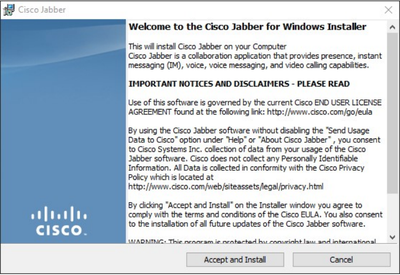 Accept Install Jabber Windows