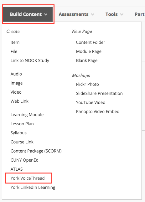 Adding VoiceThread in Bb course