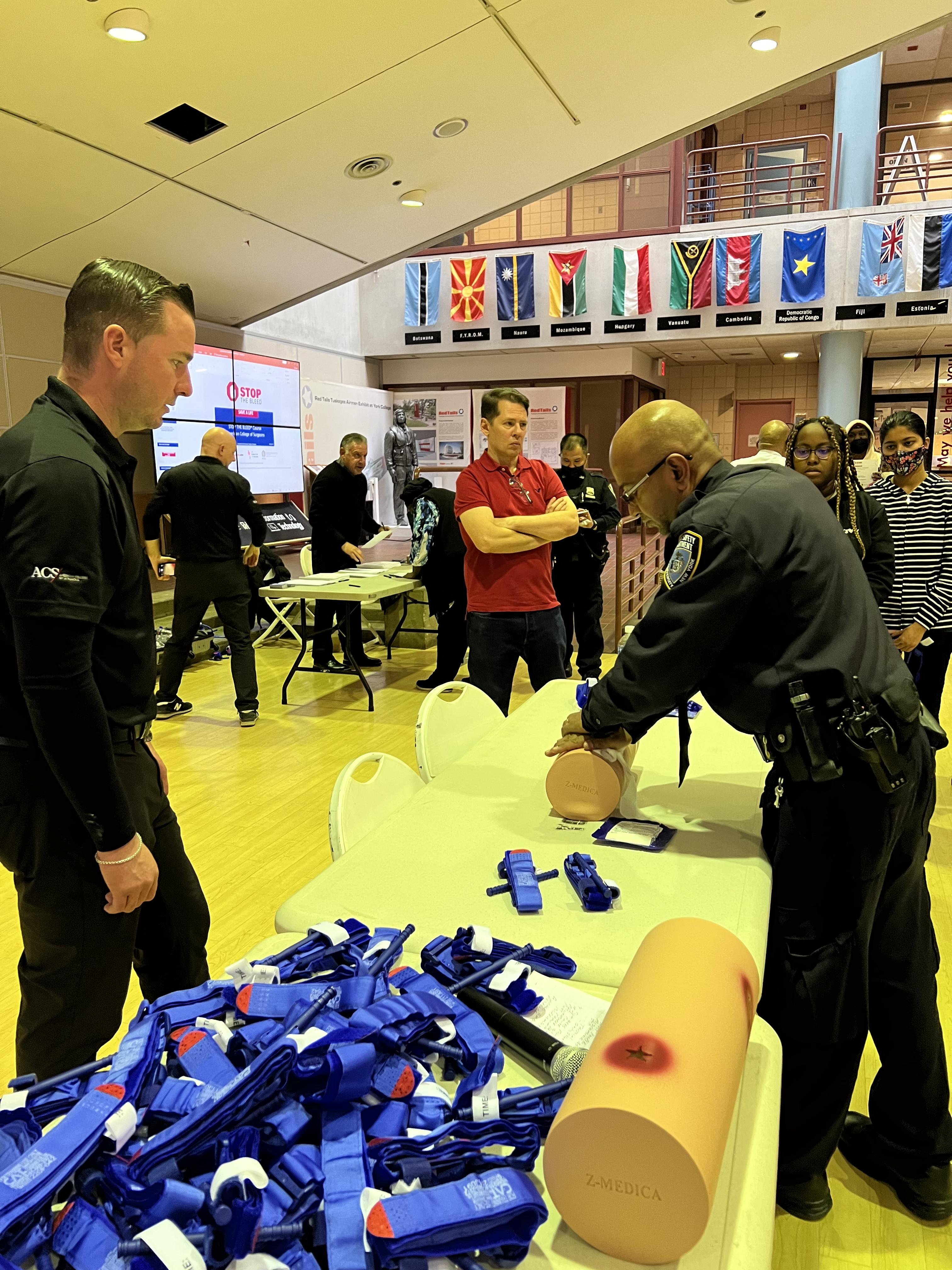 Public safety teaching in atrium