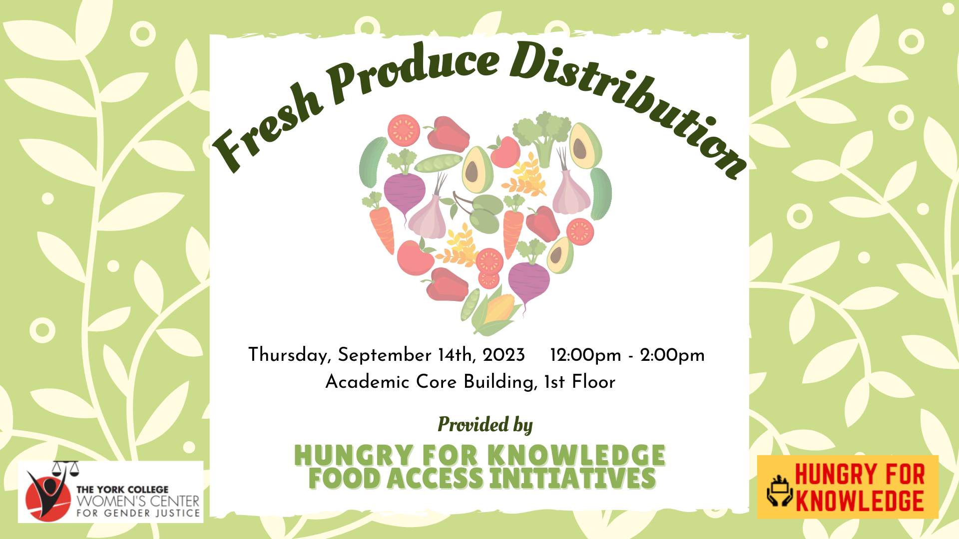 Food Pantry - Fresh Produce Distribution - Women's Center for Gender ...